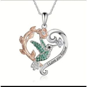 Creative Heart-Shaped Bird Pendant mother Necklace
